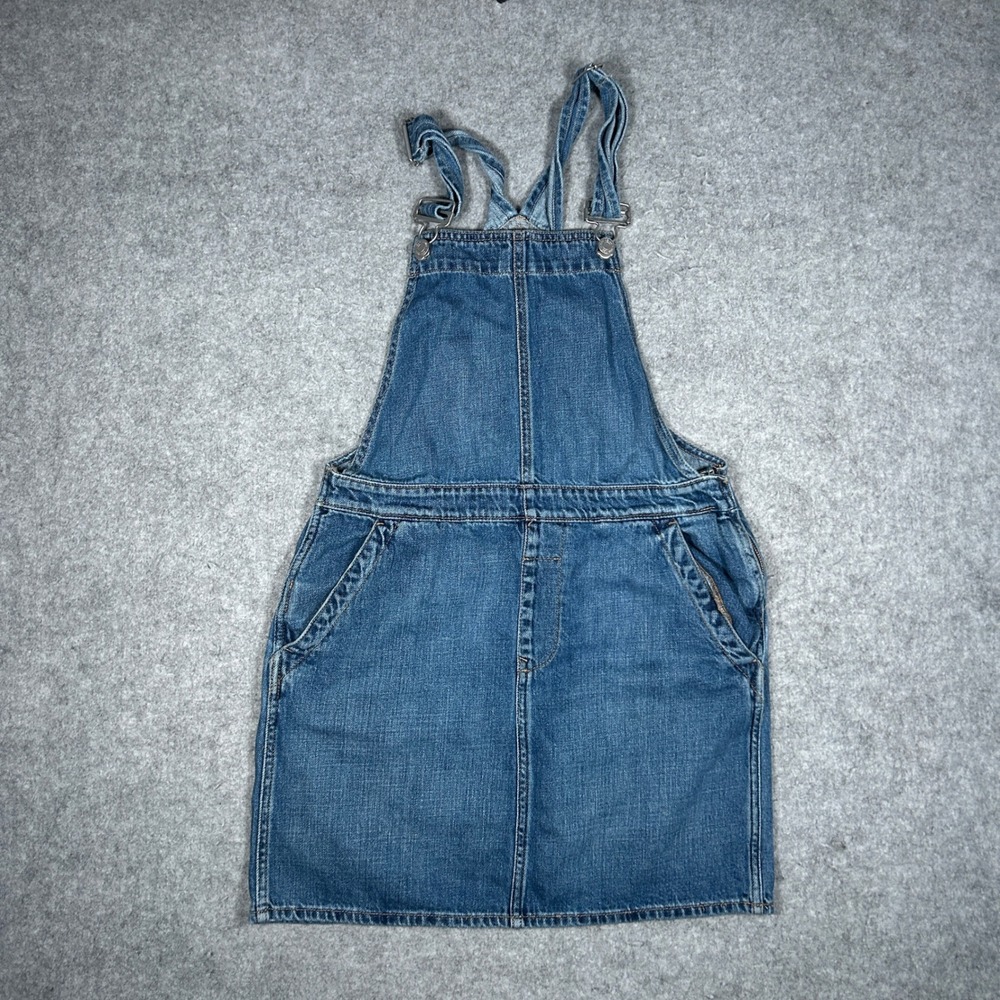 GAP Denim Overall Dress‎ Womens XS Blue Mini Bib Pinafore Casual 100% Cotton